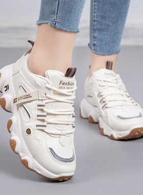 2025新款春秋季耐磨软底老爹鞋女士防滑运动鞋轻便款女时尚休闲鞋