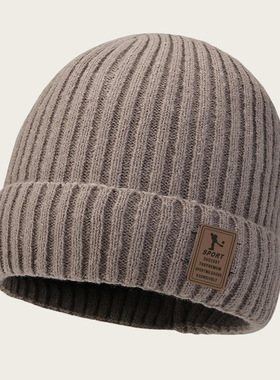 男士帽子冬季青年保暖加厚针织毛线帽韩版潮加绒秋冬棉帽防寒套头