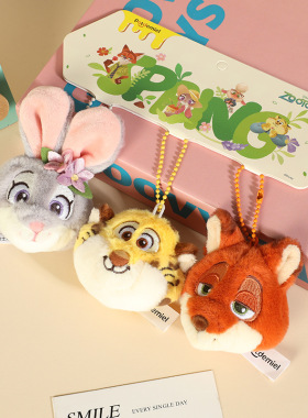 迪士尼正版授权疯狂动物城春日系列朱迪尼克豹警官闪电毛绒挂件玩