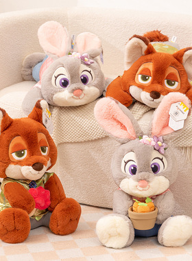 正版疯狂动物城系列闪电开心公仔朱迪尼克狐狸毛绒玩偶男女生礼物