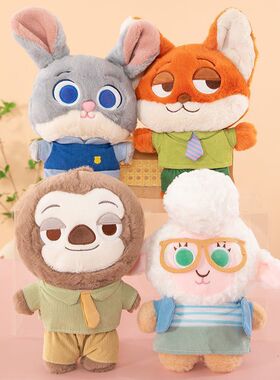 疯狂动物城尼克玩偶朱迪公仔毛绒玩具童陪睡节日礼物跨境外贸批发