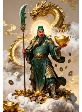 关公武财神聚财风水镇宅墙装饰画