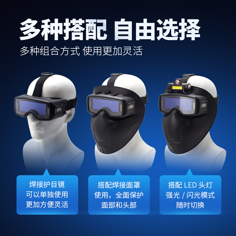 迅达自动变光电焊眼镜焊工专用氩弧焊防雾面罩护目镜G30