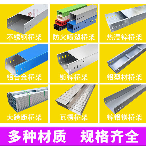 铝型材铝合金防火槽式热浸锌桥架耐腐蚀线槽热镀锌喷塑304不锈钢 - 图2