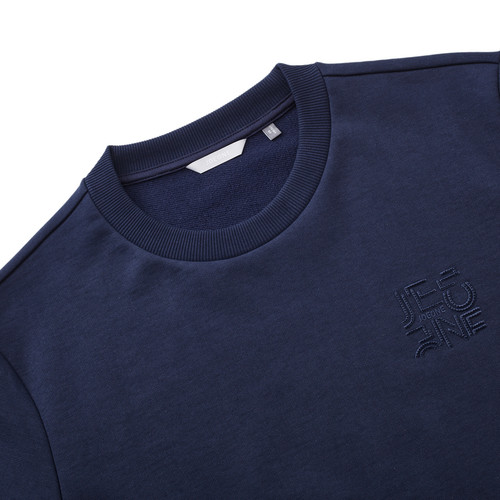 九牧王男装2025秋冬新款柔软舒适休闲时尚减龄穿搭圆领卫衣男款 - 图1