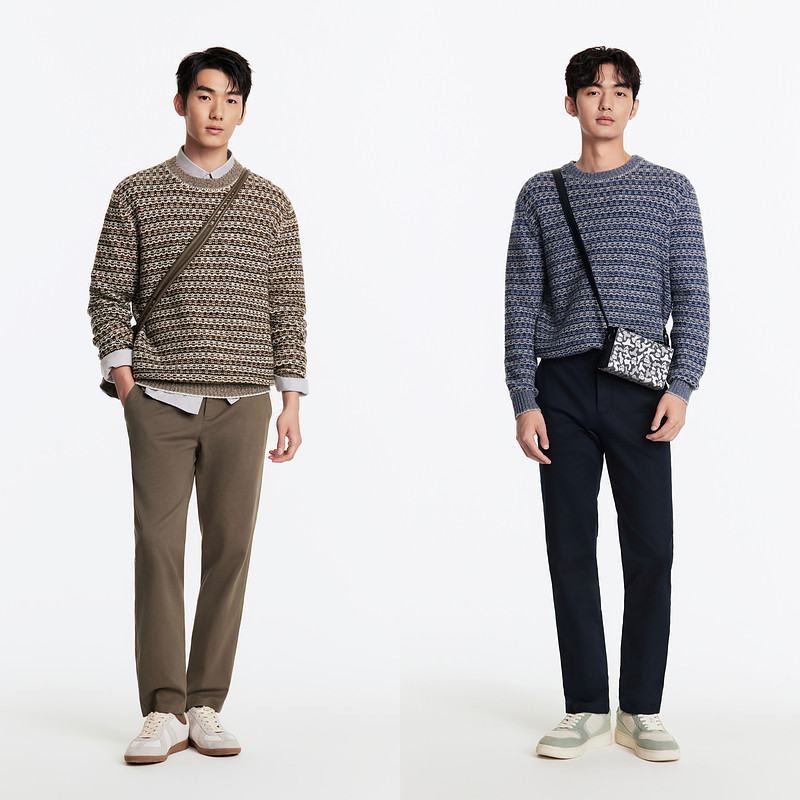 九牧王男装秋冬纯羊毛保暖蓄热时尚休闲纽花羊毛衫男款