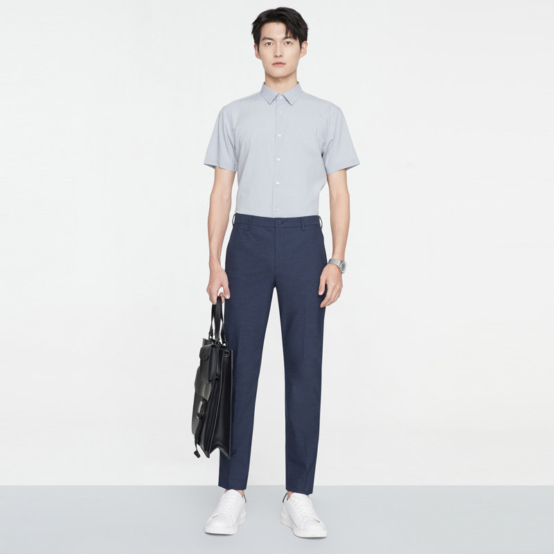 [凉感]九牧王正装短袖2023春夏衬衫 九牧王衬衫
