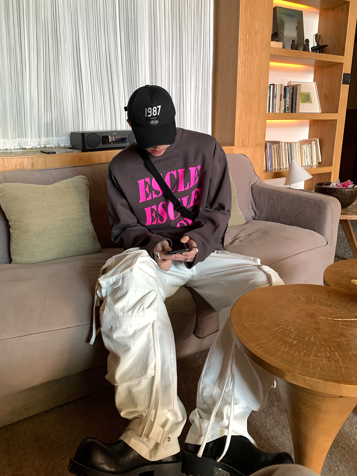 ESC MAN STUDIO/自制 店铺特别定制款ESCLE印花圆领长袖T恤单品,淘宝优惠券,粉丝福利购,淘宝优惠卷