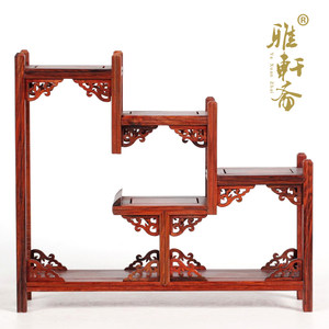 雅轩斋红木明清仿古家具底座茶壶架老酸枝实木雕现代博古架多宝阁
