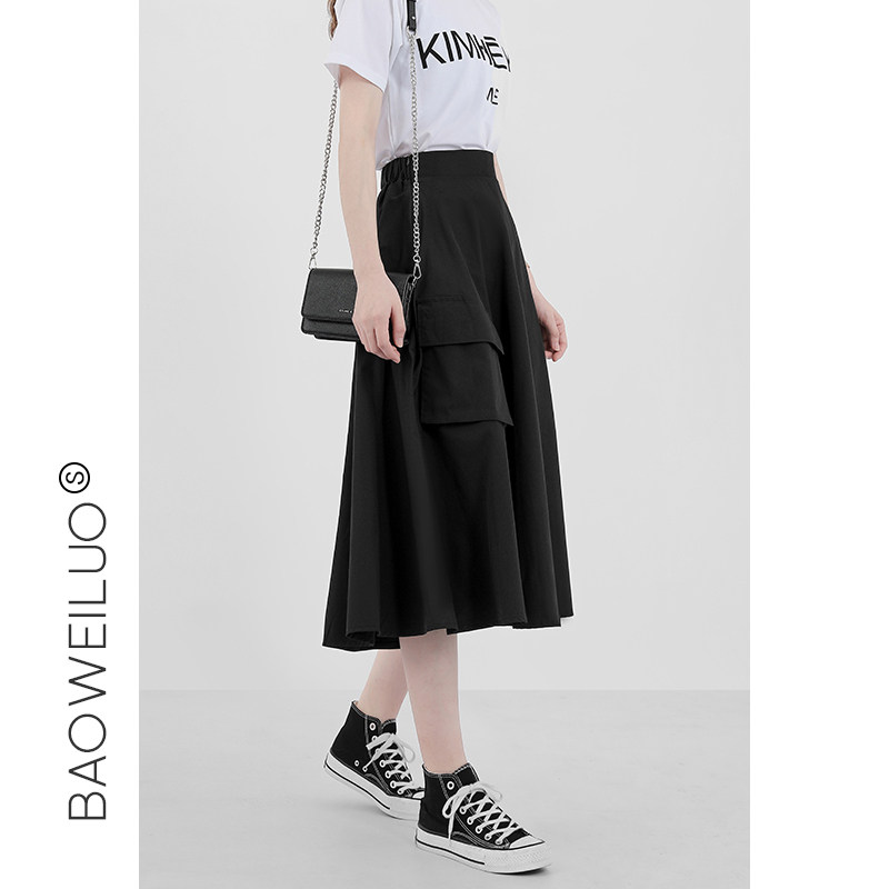 2020秋季新款不规则工装裙半身裙子 宝薇洛半身裙