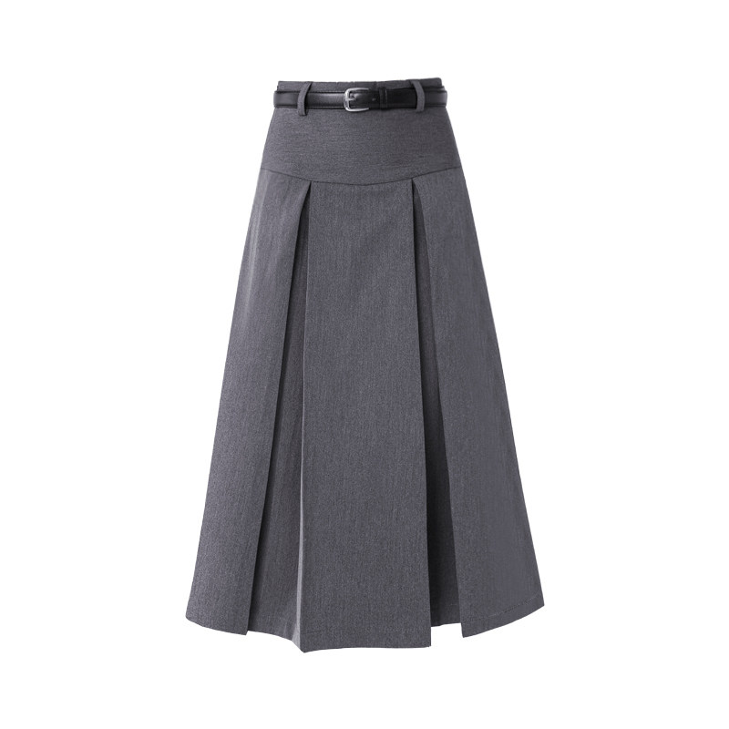 学院风灰色2023夏季新款高腰半身裙 宝薇洛半身裙