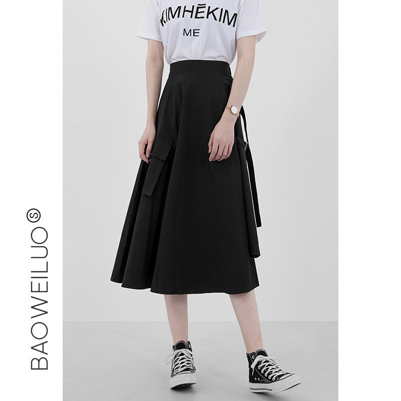 2020秋季新款不规则工装裙半身裙子 宝薇洛半身裙