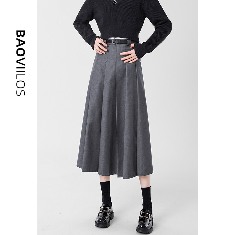 2023春季新款高腰中长款西装半身裙 宝薇洛半身裙