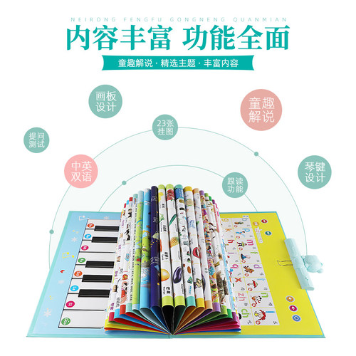 儿童语音有声挂图早教发声挂图0-3岁6识字全套按墙贴宝宝点读益智 - 图0