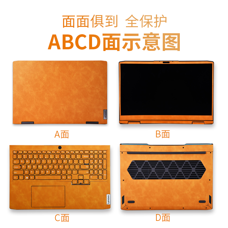 适用联想GeekPro G5000 2023款笔记本电脑保护膜唐草花3D纹皮革贴 - 图0