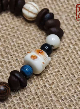 小众设计猫咪元素咖啡豆手链