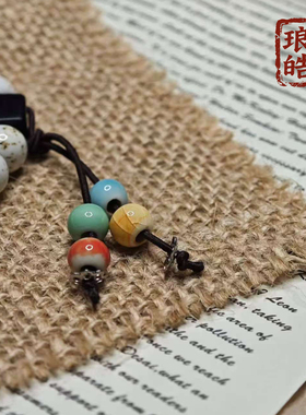 景德镇多彩撞色斑点瓷珠手串
