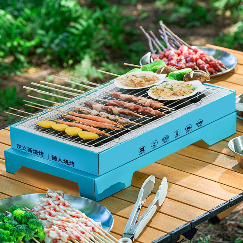 Disposable outdoor portable barbecue grill