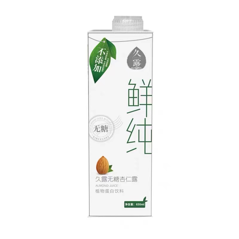 承德特产 平泉久露无糖杏仁露 植物蛋白饮料 650ml*5瓶礼盒 - 图1