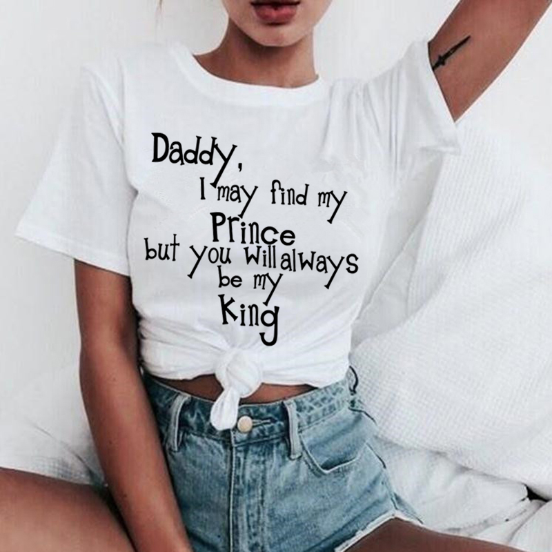 New Yes My Sugar Daddy Women T-Shirt简约字母印花短袖女士T恤-图0