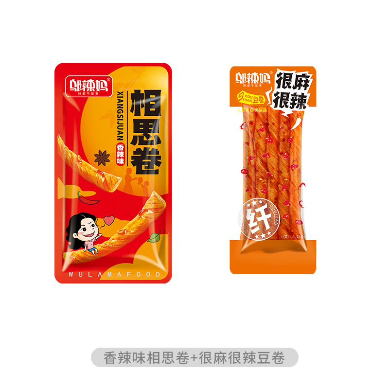 邬辣妈豆卷相思卷麻辣条皮小包装豆筋干零食品大礼包休闲小吃湖南 - 图1