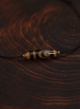 黑金极简风可拉伸调节天珠项链