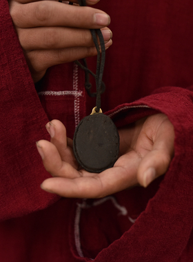 藏传手工老铜释迦佛佛牌挂坠 老皮佛挂饰