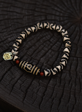 三眼单圈手串搭配8mm圆珠多图腾可选男女同款