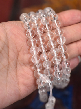 喜马拉雅白水晶内含冰裂雪花108佛珠念珠