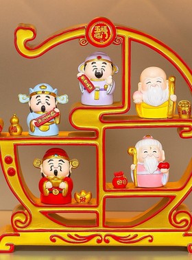 五福临门小神仙玄关客厅创意摆件