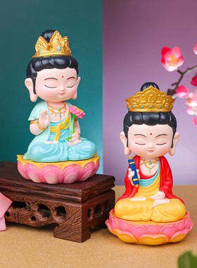 普贤文殊菩萨守护瑞兽树脂小摆件