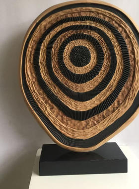 抽象样板间工艺品实木装饰品现代