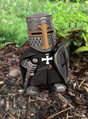 中世纪斧头守卫装饰摆件跨境侏儒骑士树脂工艺品战争欧式雕塑摆件