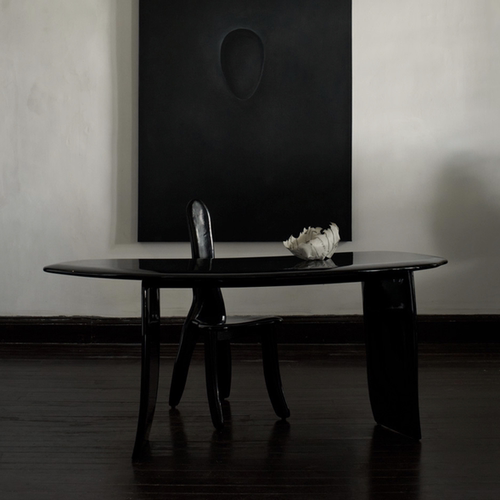 Y:CUBE | kar studio Oracle Chair甲骨文高光黑色艺术餐椅椅子 - 图0