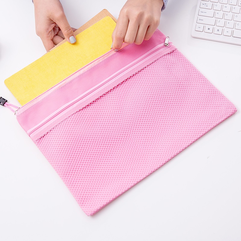 a4文件袋帆布透明多层小清新学生商务多功能