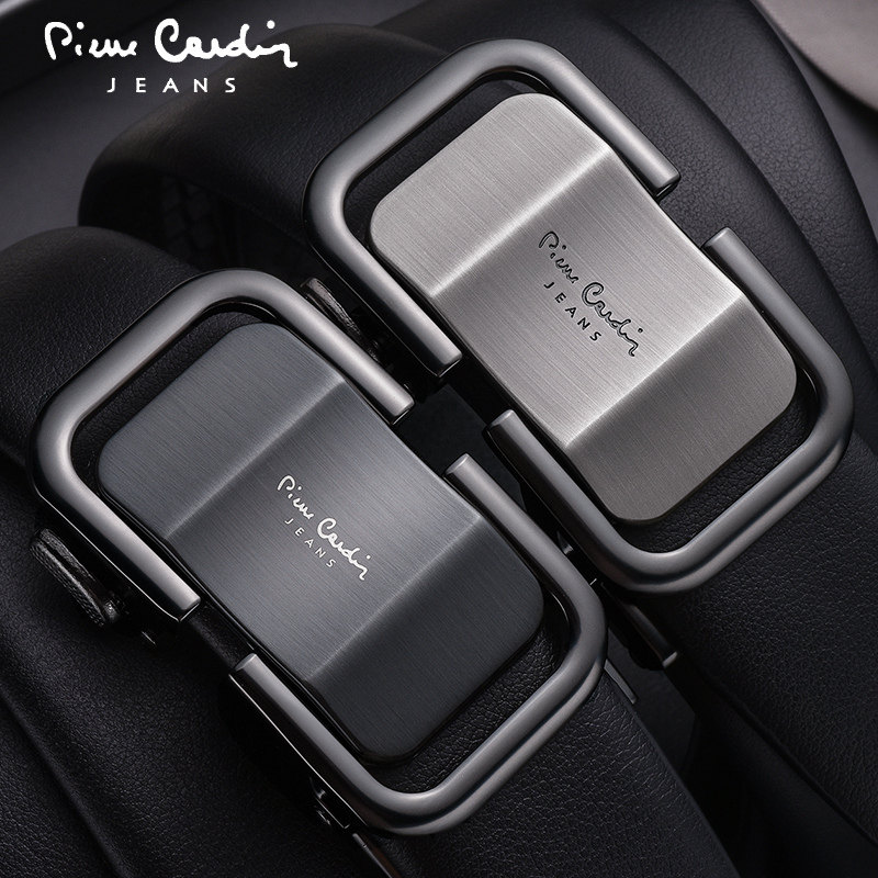 皮尔卡丹皮带男士真皮腰带商务休闲自动扣高档纯牛皮腰带正品皮带