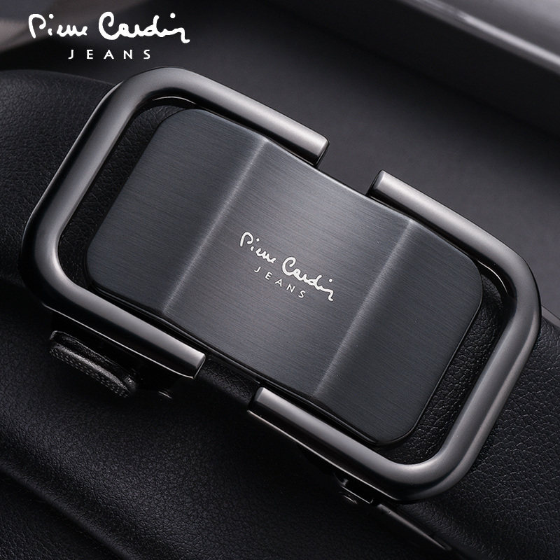 皮尔卡丹皮带男士真皮腰带商务休闲自动扣高档纯牛皮腰带正品皮带