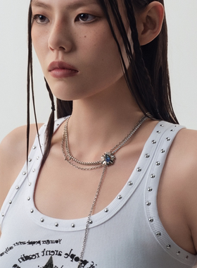 【安崎同款】BLACKHEAD/黑头出逃舞会系列矢车菊双层抽拉项链原创