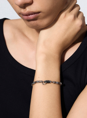 BLACKHEAD/黑头泼墨穿刺细手串简约中性男女手链新款