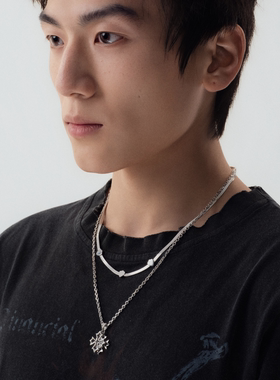 【力丸同款】BLACKHEAD/黑头出逃舞会系列十字花双层项链简约