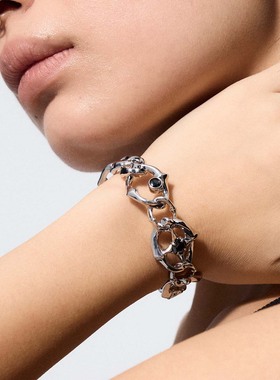 BLACKHEAD/黑头新月骑士系列骑士盔甲链条手镯新年原创设计