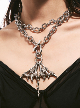 【新品】BLACKHEAD/黑头深海回响双吻魔鬼鱼骨叠搭项链夸张造型