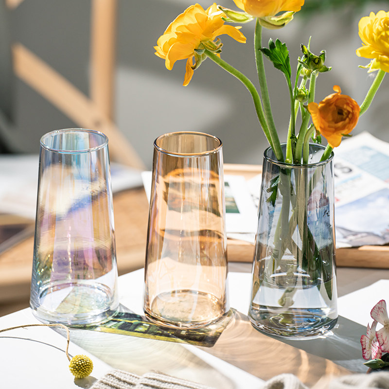 北欧简约ins风轻奢创意玻璃花瓶透明水培插花鲜花小摆件客厅餐桌,淘宝优惠券,粉丝福利购,淘宝优惠卷
