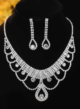 MYYA高级感满钻项链耳环两件套