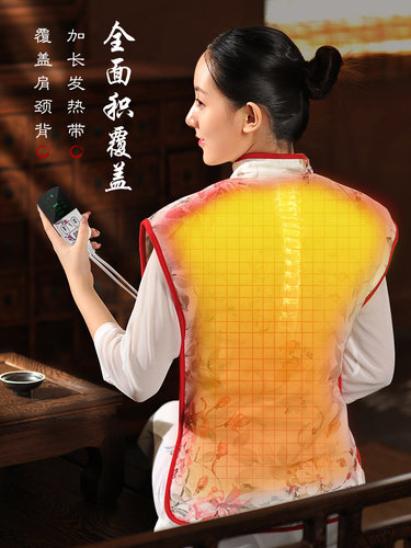 康草堂肩颈热敷袋子粗盐艾灸艾草包护肩颈电加热肩托颈椎理疗家用 - 图0