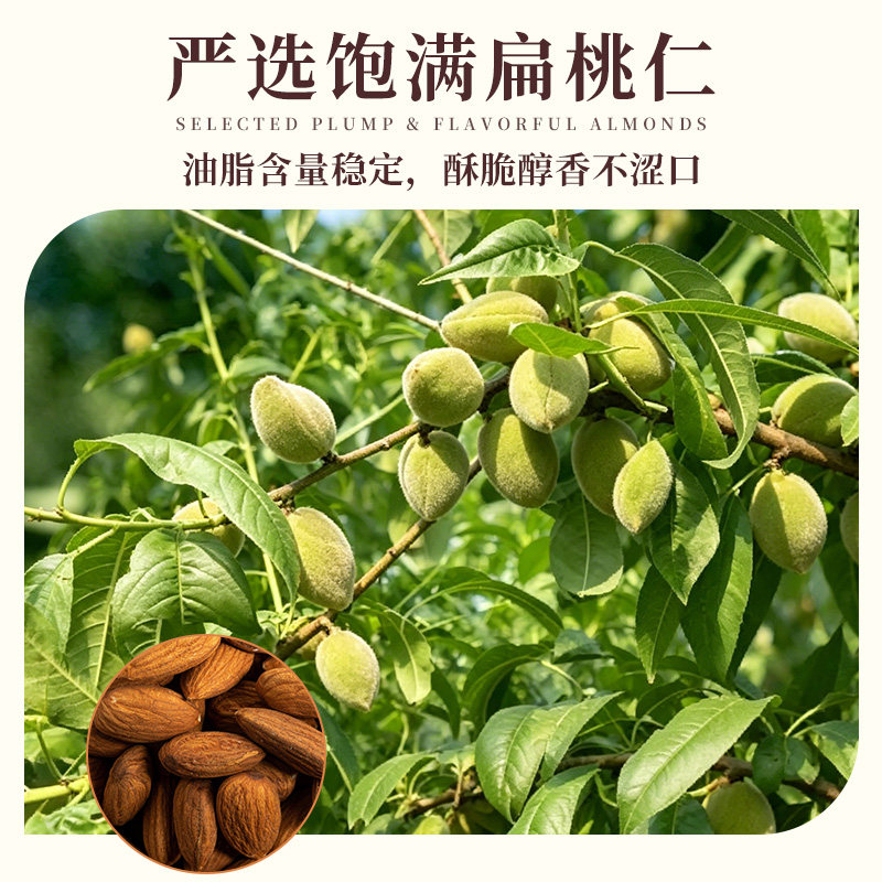 原味扁桃仁杏仁片巴旦木坚果无添加薄切糯米船蛋糕酥装饰烘培专用