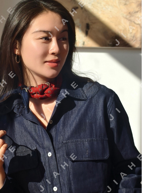 加禾【佩斯利的红笺】重磅绵羊毛复古百搭丝巾围巾菱形巾120*40