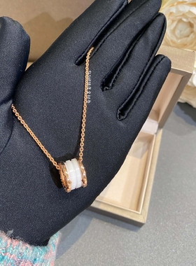 大号18K玫瑰金弹簧mini 项链女轻奢小众设计感小蛮腰锁骨链送女友