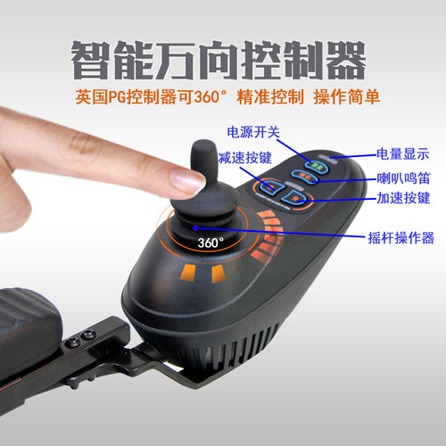 Merits美利驰残疾智能P103老人电动轮椅轻便全自动折叠代步车 - 图2
