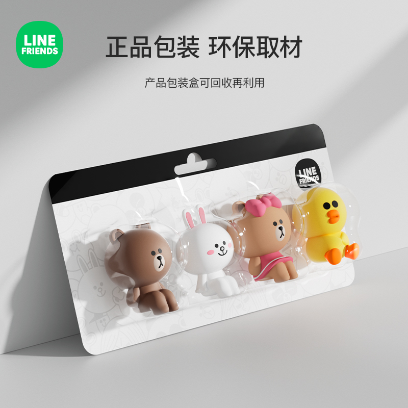 LINE FRIENDS汽车内饰品摆件卡通可爱车载车上中控台公仔装饰用品-图3